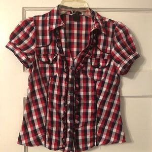 Red, White, & Blue Checkered Shirt